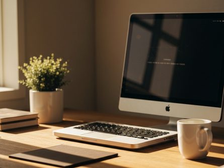 강의실에서 펼쳐진 교재와 노트북, 펜과 메모지가 놓인 나무 책상