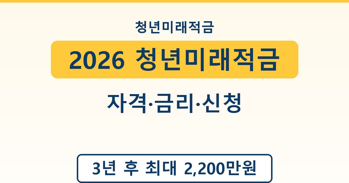 2026 청년미래적금 - 자격·금리·신청 안내