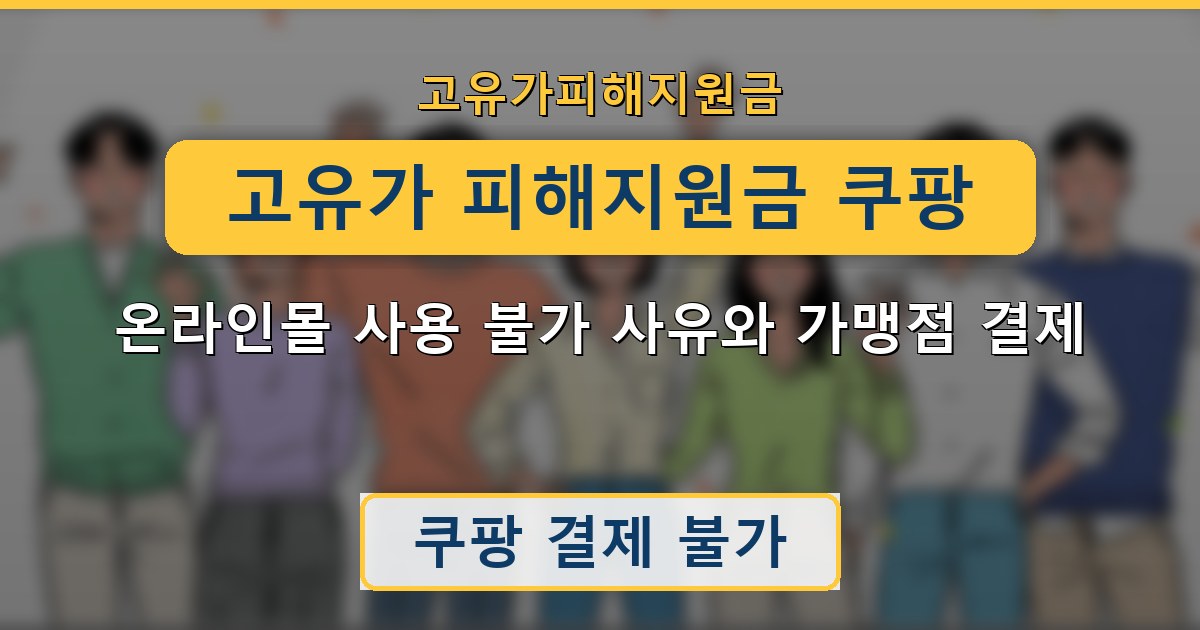 고유가 피해지원금 쿠팡 — 온라인몰 사용 불가 사유와 가맹점 결제 안내